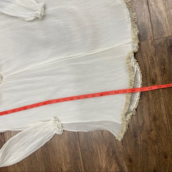 Free People Beaded Lace Shift Dress Cream Regal Princess Core Sz S Bridgerton - Picture 14 of 16